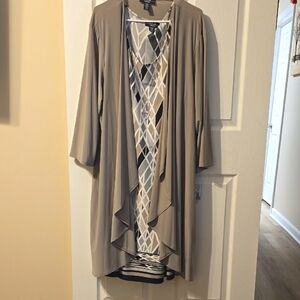 R&M Collection taupe and black dress